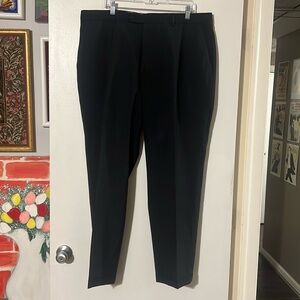 Luigi Baldo Tollegno 1900 men’s charcoal flat front pants